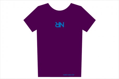 t-shirt - upside down RN logo - dark plum